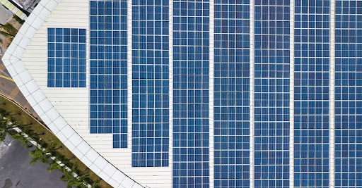 Solar Panel On The Roof of Stadium